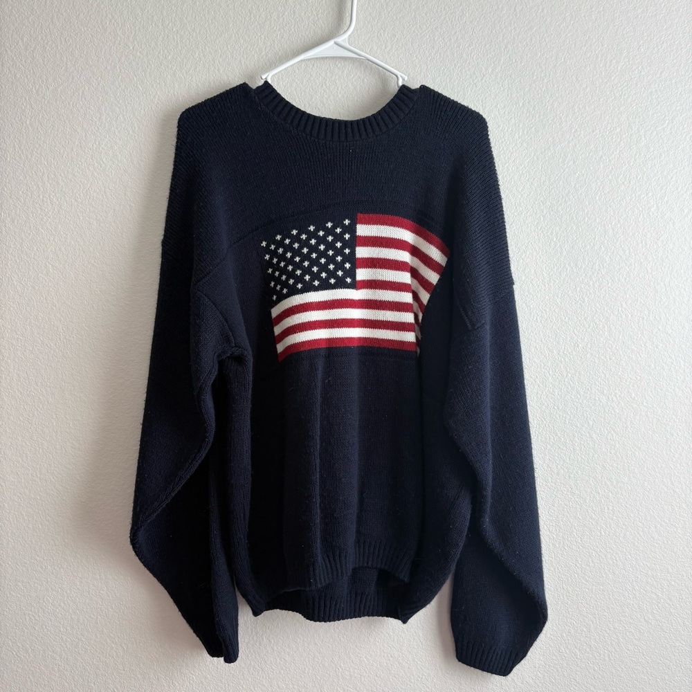 Boca Classics Navy Knit American Flag Sweater